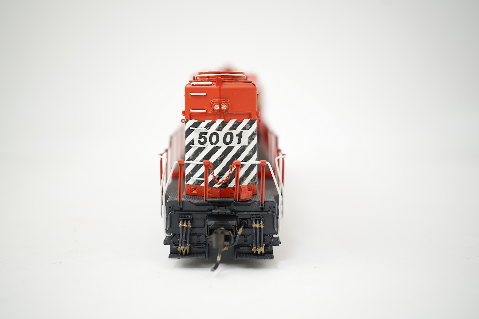 A boxed HO gauge Overland Models Inc. model of Canadian Pacific Railway GP30, 5001, Bo-Bo diesel locomotive, powered for two rail operation.